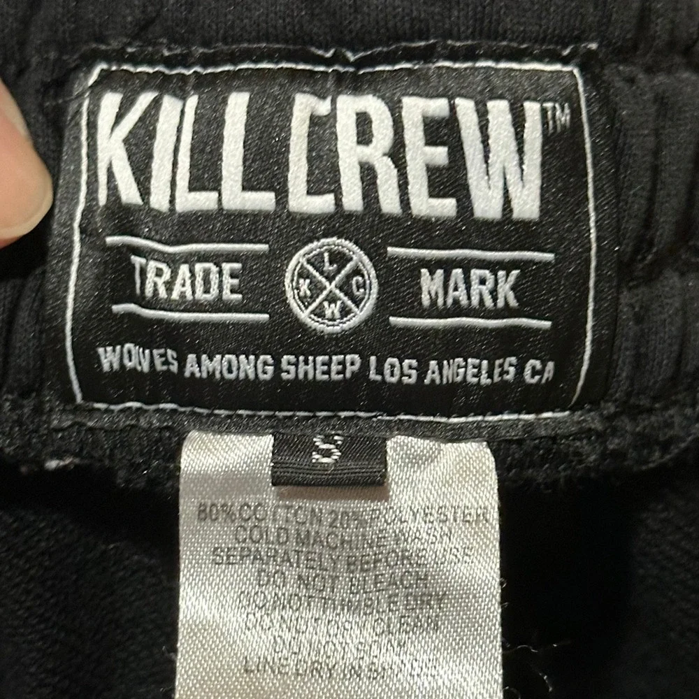 Kill Crew Mens Small Fighters Club Shorts Black MMA Streetwear Gym